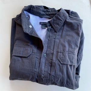 5.11 Tactical Mens Large gray black Long Sleeve Cotton Blend Vented Cargo Shirt